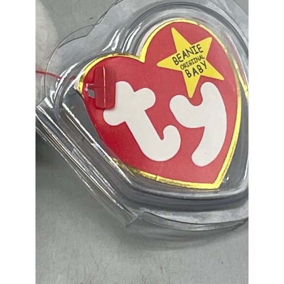 TY original Beanie Baby 1993 Valentino Polar Bear white red heart ribbon READ - Picture 6 of 8